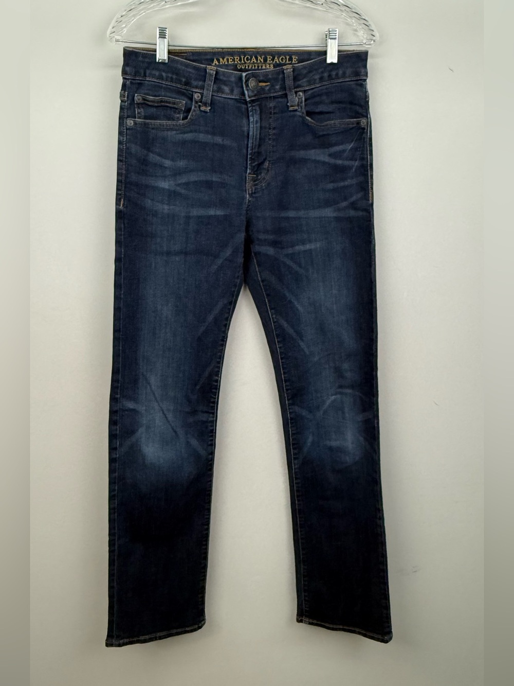 American Eagle AE Men’s Extreme Flex Original Boot Jeans Dark Blue Wash 30x34
